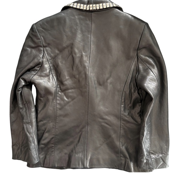 Jones New York Archival Studded Leather Blazer – Rare Y2K Collectible – Size S - Picture 2 of 10